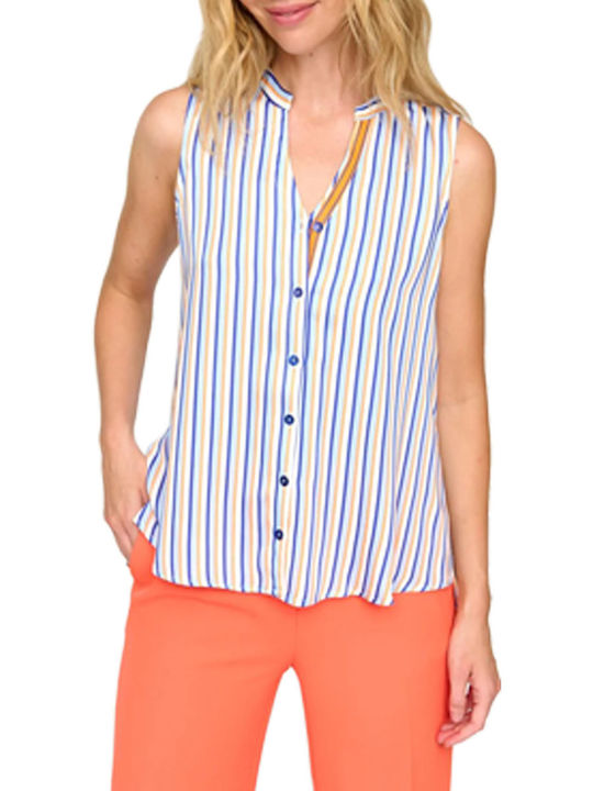 Style Women's Striped Sleeveless Shirt