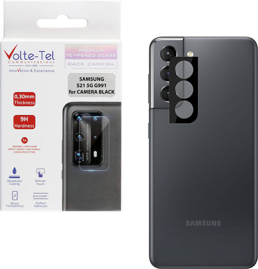 Volte-Tel Kameraschutz Gehärtetes Glas Black für das Samsung S21 5G G991 DBX557AB6BF