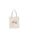 Υφασμάτινη Τσάντα για Ψώνια σε Λευκό χρώμα