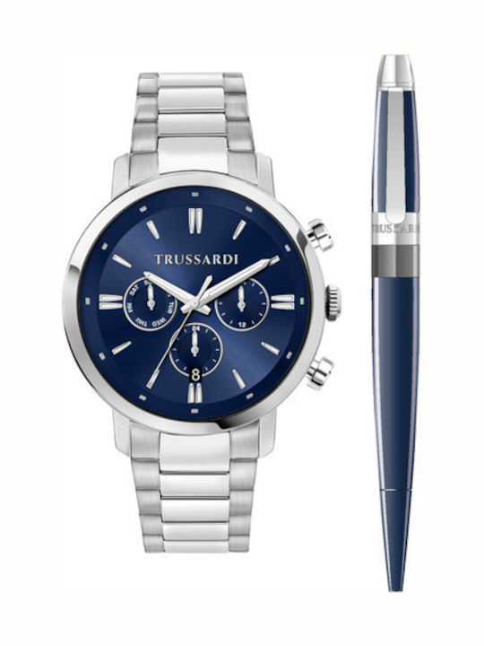 Trussardi T-Couple Men's Watch Battery Chronograph With Silver Steel Bracelet