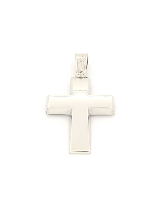 Anorado Men's White Gold Cross 14K