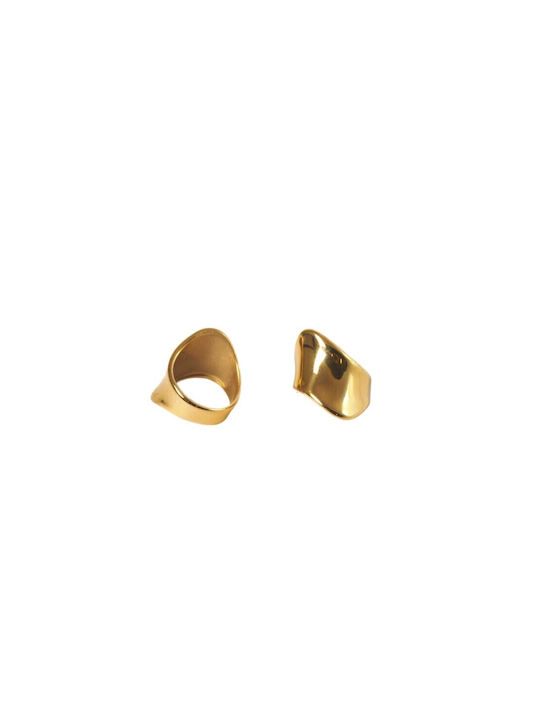 Chevalier Curve Ring Gold Steel