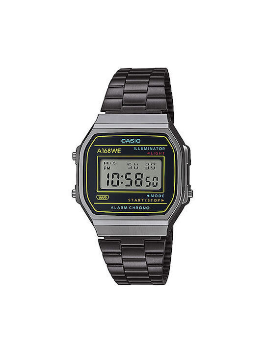 Casio Digital Watch Chronograph Battery with Black Metal Bracelet