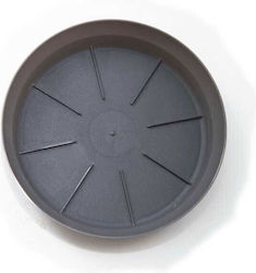 11027603 Round Plate Pot Charcoal 30x30cm