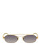 Women's Sunglasses with Gold Metal Frame and Gold Lens