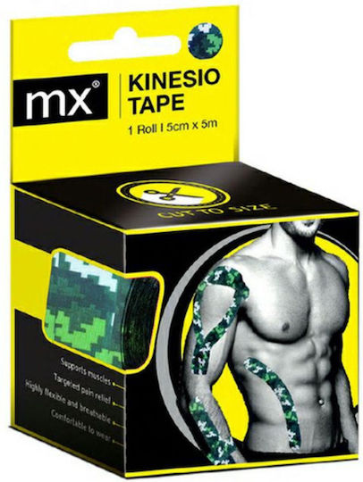 Mx Kinesiology Tape Επίδεσμος Κινησιοθεραπείας 5cmx5m Καμουφλάζ Medinox Mx79081