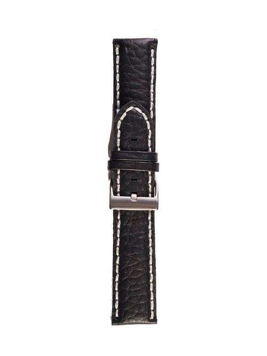 Tzevelion Leather Strap Black 24mm