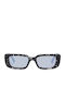 Women's Sunglasses with Black Plastic Frame and Light Blue Lens