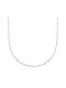 Silver Chain "fraise" Rose Gold Plated 45cm