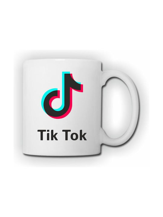 Tik Tok Tasse Keramik Weiß 1Stück