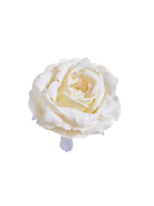 Rose Head Artificial, Ivory, 11cm