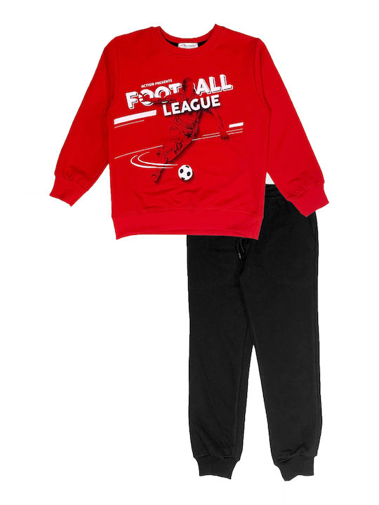 Action Sportswear Kids Sweatpants Set Red 2pcs