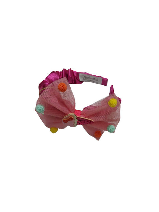 Think Pink Bentită Pentru Copii Cu Arc Fucsia