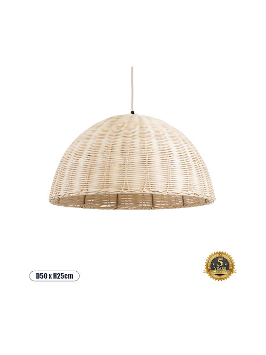 GloboStar Montana Pendant Light Single-Light Grid for Socket E27 Beige