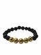 Kostibas Fashion Women's Bracelet Gold Plated with Lava Stones