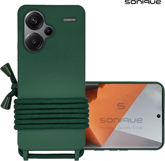 Sonique Back Cover Silicone 0.5mm with Strap Green (Redmi Note 13 Pro+)
