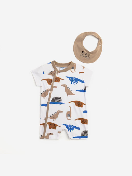 Funky Baby Bodysuit Set Short-Sleeved White