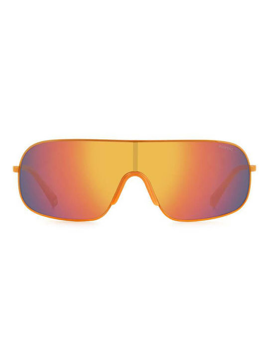 Polaroid Sonnenbrillen mit Orange Rahmen und Mehrfarbig Polarisiert Spiegel Linse PLD6222/S L7Q/OZ
