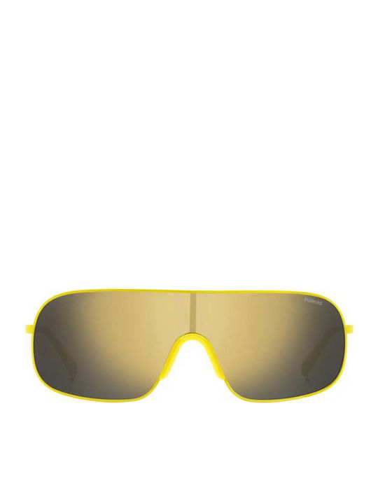 Polaroid Unisex Ochelari de soare cu Galben Cadru și Aur Polarized Oglindă Lentilă PLD6222/S 40G/LM