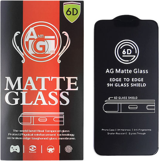 Matte Full Face Tempered Glass Black (iPhone 13 mini)