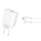 XO Φορτιστής με Θύρα USB-A και Καλώδιο micro USB 18W Quick Charge 3.0 Λευκός (CE02D)