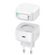 Usams Φορτιστής GaN με Θύρα USB-C και Καλώδιο Lightning 35W Power Delivery Λευκός (CC209TC02)