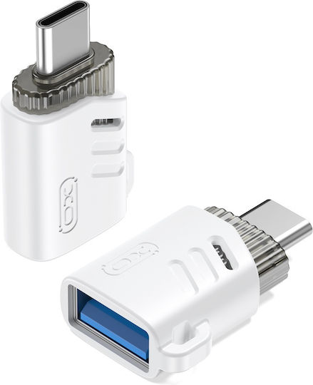 XO Otg Usb Converter USB-C male to USB-A female White 1pcs