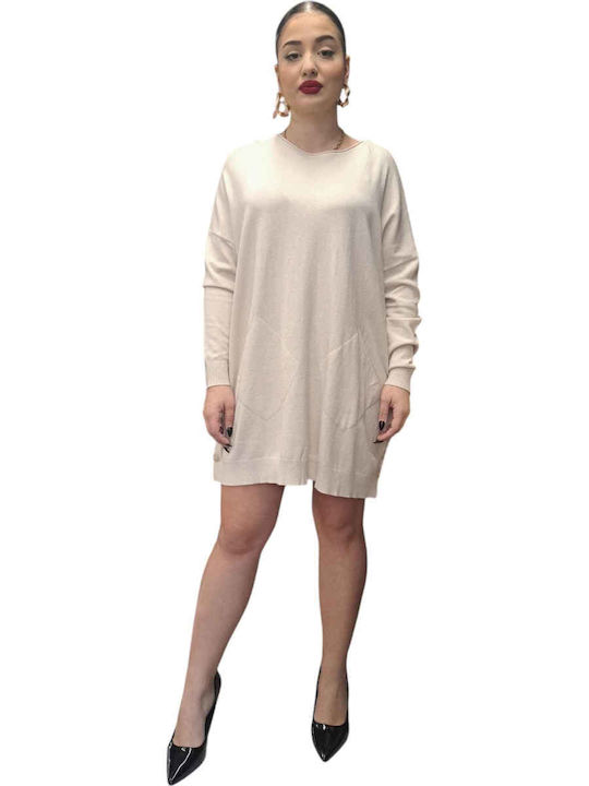 Women's Tunic Dress Long Sleeve Ecru