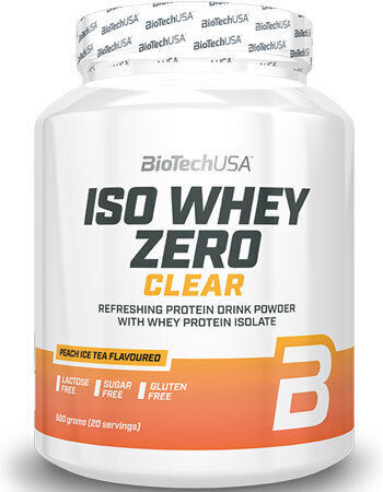 Biotech USA Iso Whey Zero Clear Lactose Reduced Protein Whey Gluten Free with Flavor Peach Ice Tea 500gr
