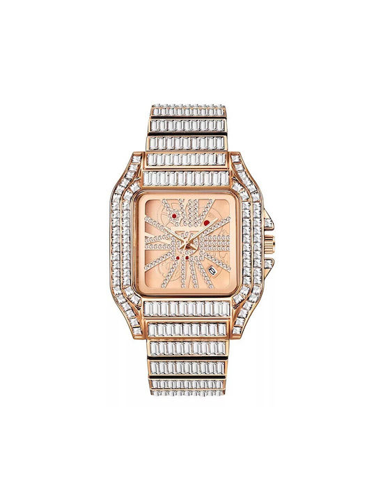 Watch with Pink Gold Metal Bracelet