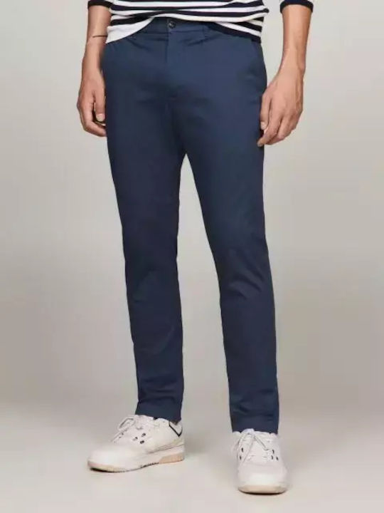 Tommy Hilfiger Denton Men's Trousers Chino Elastic in Straight Line BLUE