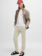 Pantaloni Chino Elastic cu Croială Slim Light Beige