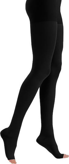 Scudotex Pantyhose with Silicone & Open Toes 19-22 mmHg Black