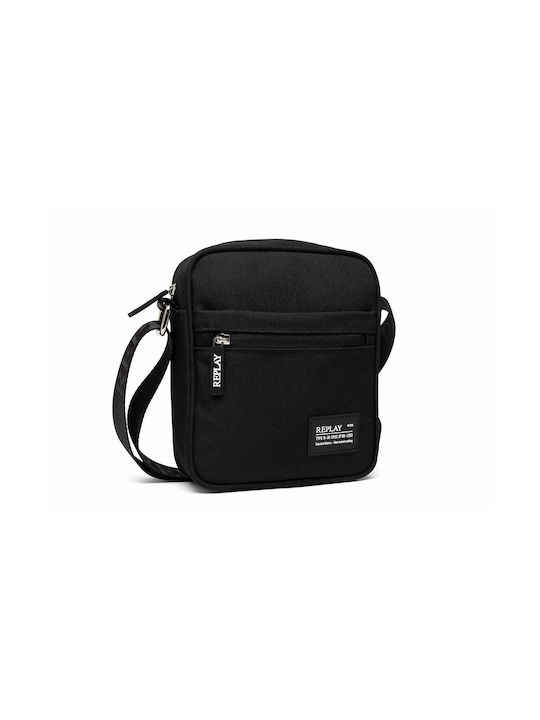 Replay Fabric Shoulder / Crossbody Bag with Zipper Black