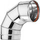 Inox Shell Chimney Pipe Hood Inox 120мм Сребрист