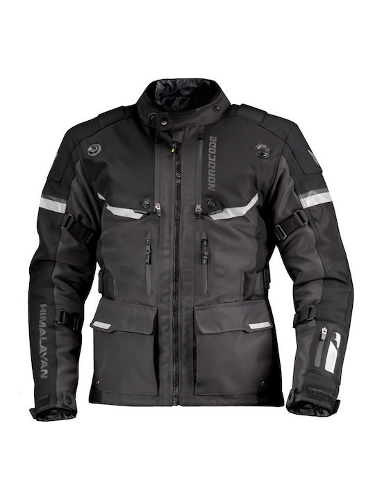 Nordcode Herren Motorradjacke Cordura 4 Jahreszeiten Wasserdicht Schwarz