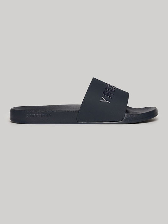 Superdry Logo Vegan Pool Men's Slides Blue