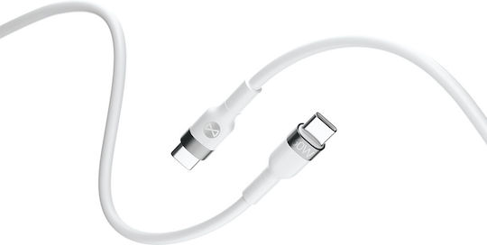Forever USB 2.0 Cable USB-C male - USB-C 60W Λευκό 2m