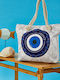 Whitegg Fabric Beach Bag Blue