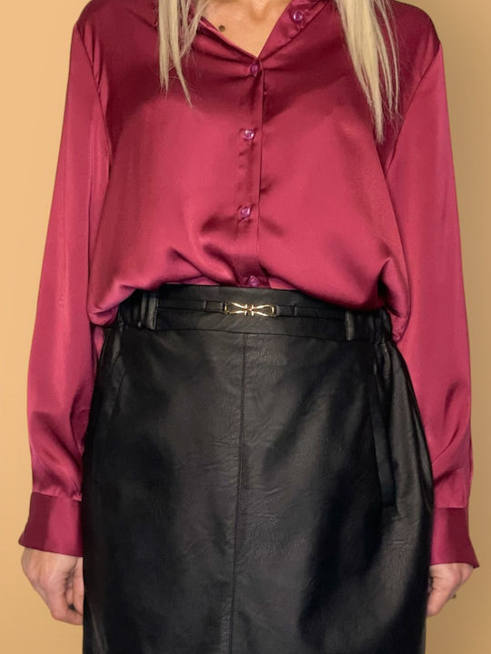 Twenty 29 Leather Mini Skirt in Black color