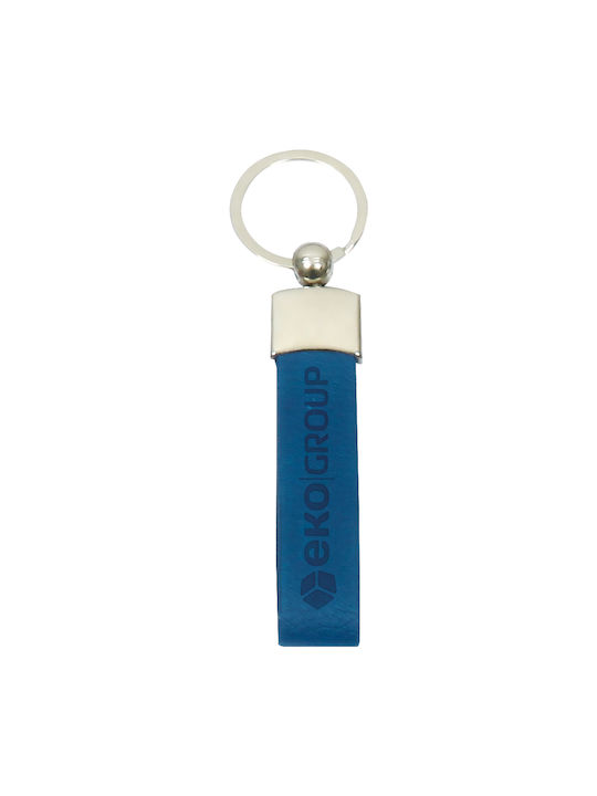 Metal Keychain with Leather Code An-1280 - Blue