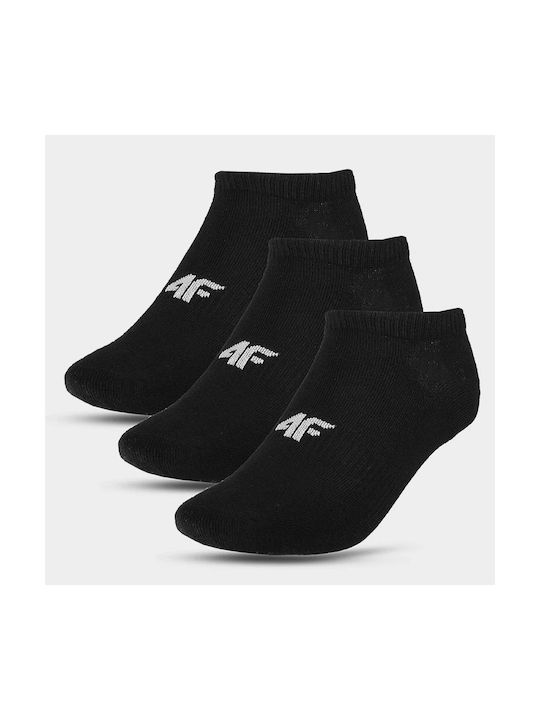 4F Athletic Socks Black 3 Pairs