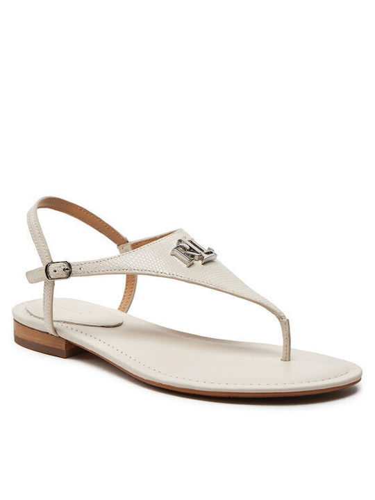 Ralph Lauren Damen Flache Sandalen in Weiß Farbe