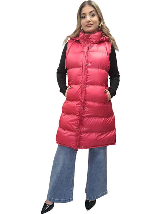 Remix Lang Damen Ärmellos Puffer Jacke für Wint...