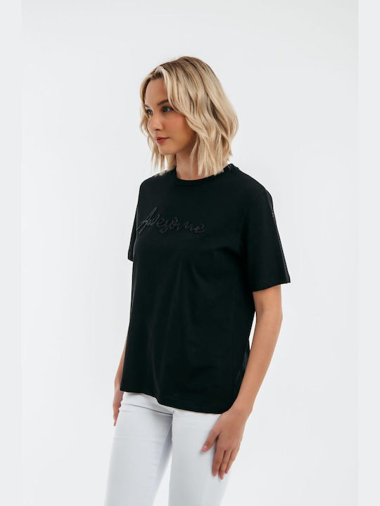 Freestyle Women's T-shirt Polka Dot Black