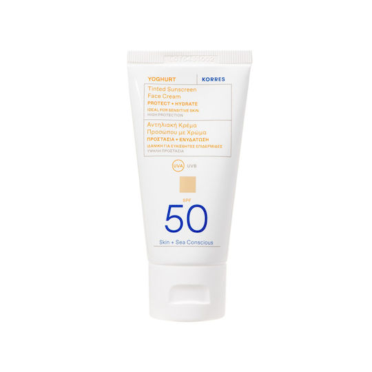 Korres Yoghurt Αντηλιακή Κρέμα Προσώπου SPF50 με Χρώμα 50ml