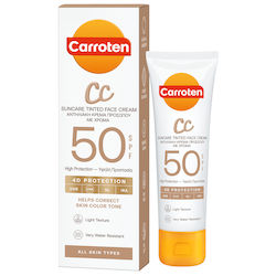 Crema de protecție solară pentru față Carroten CC SPF50 cu culoare, 50ml