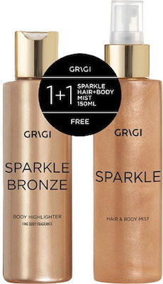 Iluminator pentru corp Grigi Sparkle 150ml și cadou Sparkle Hair And Body Mist 150ml Luminous Tan Gold