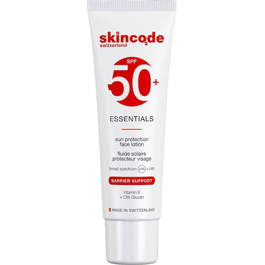 Skincode Essentials Sun Protection Αδιάβροχη Αντηλιακή Λοσιόν Προσώπου SPF50+ 50ml