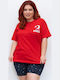 Remix Winter Damen Pyjama-Set Red